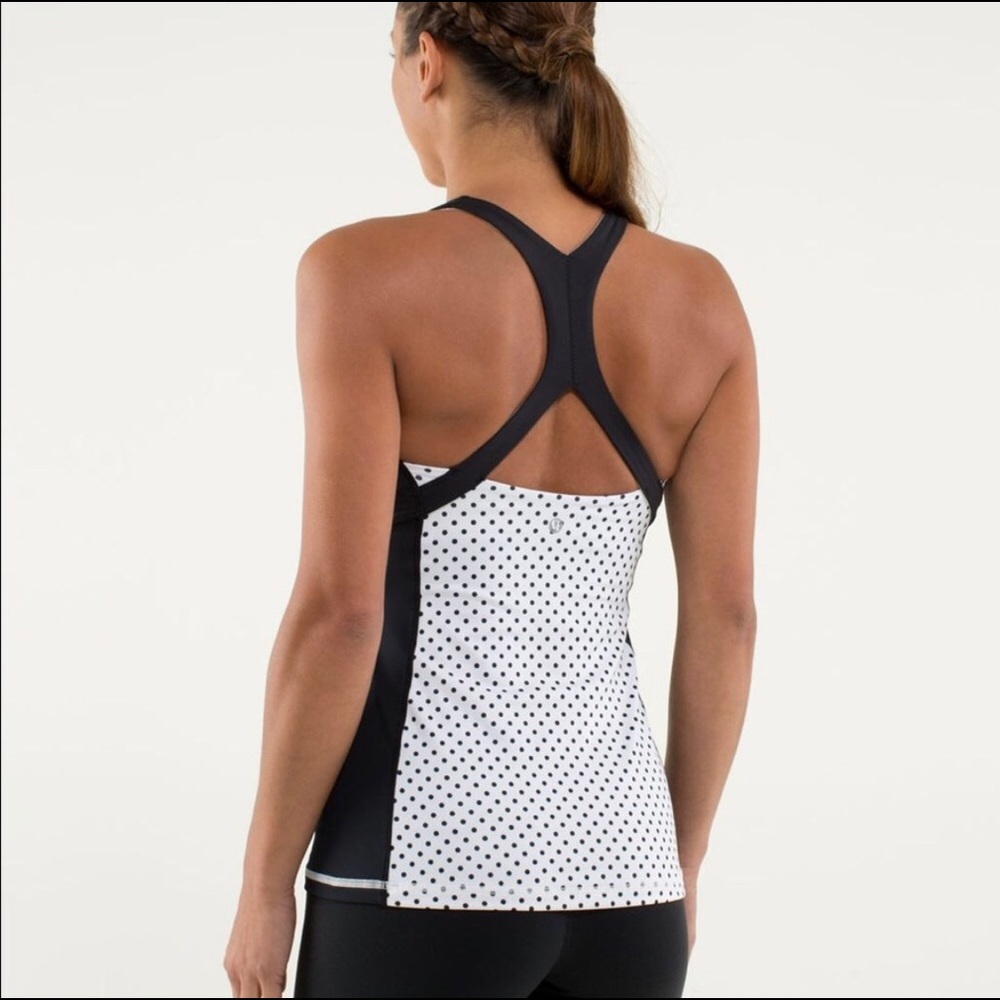 Lululemon Polka dot Fast Track Tank- Size 8